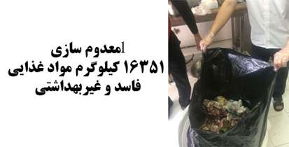 معدوم سازی بیش از 16 تن مواد غذایی فاسد توسط بازرسان بهداشت محیط دانشگاه